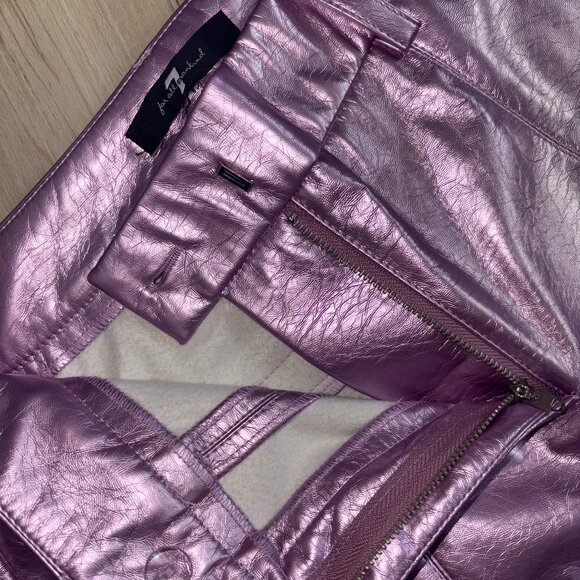 7 For ALL Mankind Pink Metallic Pants - Picture 3 of 5